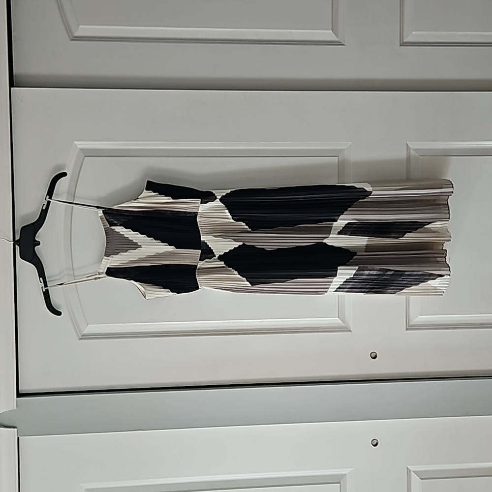 Pleated, lined midi dress.